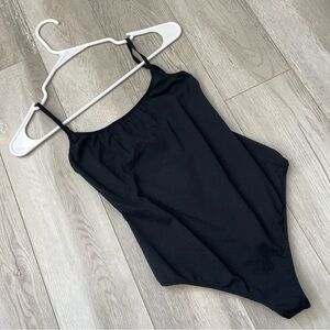 Free People Bodysuit strappy back womens Black (xsmall) basic minimalist chic